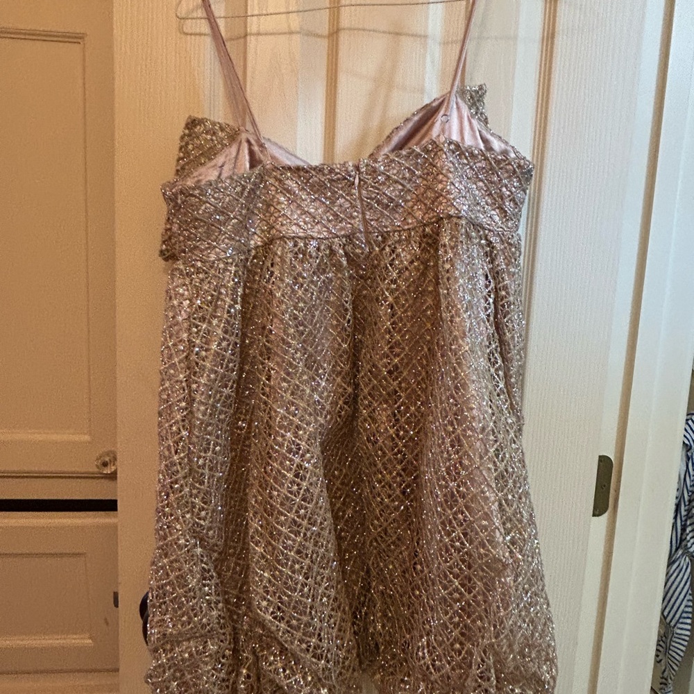 Storia Sparkling Rose Gold Sequin Mini Dress